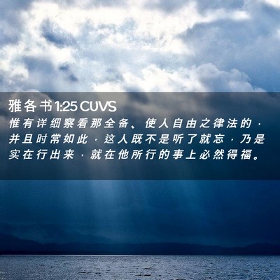 Picture 02 - 雅 各 书 1:25 CUVS - 惟 有 详 细 察 看 那 全 备 、 使 人 - Bible Verse Picture