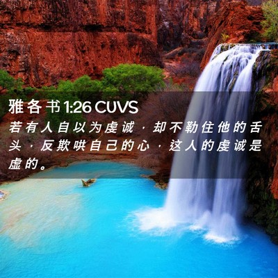 Picture 02 - 雅 各 书 1:26 CUVS - 若 有 人 自 以 为 虔 诚 ， 却 不 勒 - Bible Verse Picture