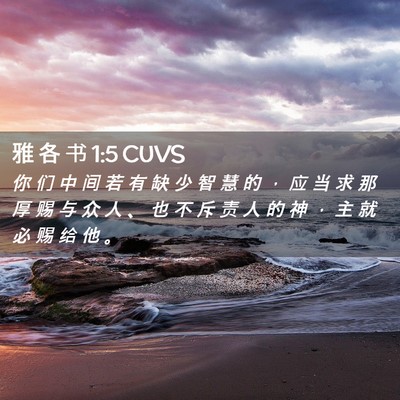 Picture 02 - 雅 各 书 1:5 CUVS - 你 们 中 间 若 有 缺 少 智 慧 的 ， - Bible Verse Picture