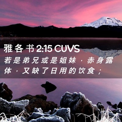 Picture 02 - 雅 各 书 2:15 CUVS - 若 是 弟 兄 或 是 姐 妹 ， 赤 身 露 - Bible Verse Picture