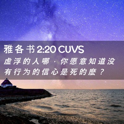 Picture 02 - 雅 各 书 2:20 CUVS - 虚 浮 的 人 哪 ， 你 愿 意 知 道 没 - Bible Verse Picture