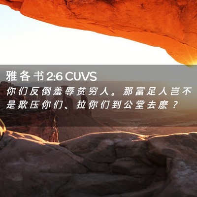 Picture 02 - 雅 各 书 2:6 CUVS - 你 们 反 倒 羞 辱 贫 穷 人 。 那 富 - Bible Verse Picture