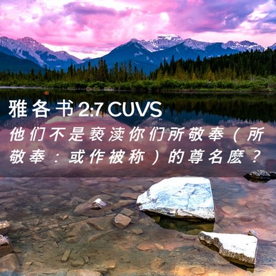 Picture 02 - 雅 各 书 2:7 CUVS - 他 们 不 是 亵 渎 你 们 所 敬 奉 （ - Bible Verse Picture