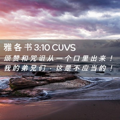 Picture 02 - 雅 各 书 3:10 CUVS - 颂 赞 和 咒 诅 从 一 个 口 里 出 来 - Bible Verse Picture