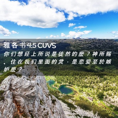 Picture 02 - 雅 各 书 4:5 CUVS - 你 们 想 经 上 所 说 是 徒 然 的 麽 - Bible Verse Picture