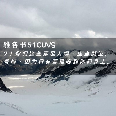 Picture 02 - 雅 各 书 5:1 CUVS - ? ！ 你 们 这 些 富 足 人 哪 ， 应 当 - Bible Verse Picture