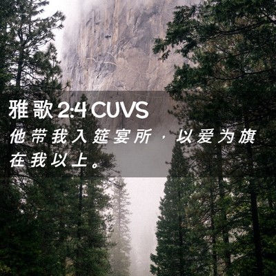 Picture 02 - 雅 歌 2:4 CUVS - 他 带 我 入 筵 宴 所 ， 以 爱 为 旗 - Bible Verse Picture