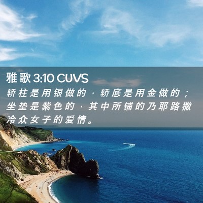 Picture 02 - 雅 歌 3:10 CUVS - 轿 柱 是 用 银 做 的 ， 轿 底 是 用 - Bible Verse Picture