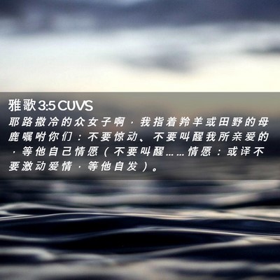 Picture 02 - 雅 歌 3:5 CUVS - 耶 路 撒 冷 的 众 女 子 啊 ， 我 指 - Bible Verse Picture