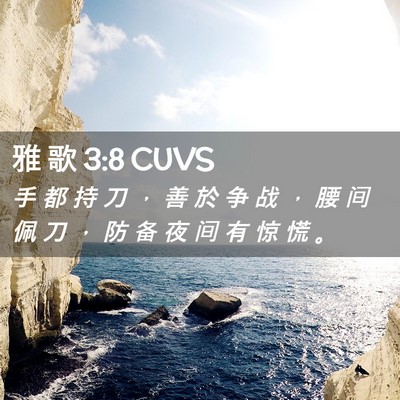 Picture 02 - 雅 歌 3:8 CUVS - 手 都 持 刀 ， 善 於 争 战 ， 腰 间 - Bible Verse Picture