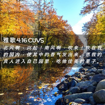 Picture 02 - 雅 歌 4:16 CUVS - 北 风 啊 ， 兴 起 ！ 南 风 啊 ， 吹 - Bible Verse Picture