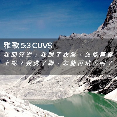 Picture 02 - 雅 歌 5:3 CUVS - 我 回 答 说 ： 我 脱 了 衣 裳 ， 怎 - Bible Verse Picture