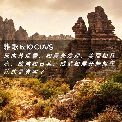 Picture 02 - 雅 歌 6:10 CUVS - 那 向 外 观 看 、 如 晨 光 发 现 、 - Bible Verse Picture