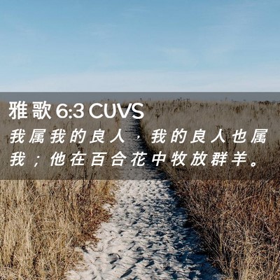 Picture 02 - 雅 歌 6:3 CUVS - 我 属 我 的 良 人 ， 我 的 良 人 也 - Bible Verse Picture