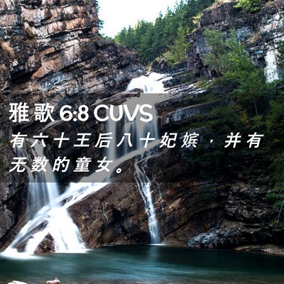 Picture 02 - 雅 歌 6:8 CUVS - 有 六 十 王 后 八 十 妃 嫔 ， 并 有 - Bible Verse Picture
