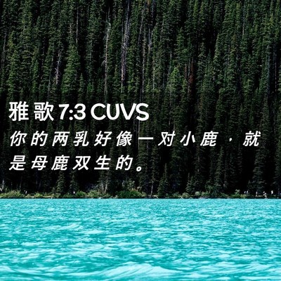 Picture 02 - 雅 歌 7:3 CUVS - 你 的 两 乳 好 像 一 对 小 鹿 ， 就 - Bible Verse Picture