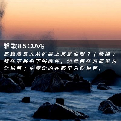 Picture 02 - 雅 歌 8:5 CUVS - 那 靠 着 良 人 从 旷 野 上 来 是 谁 - Bible Verse Picture