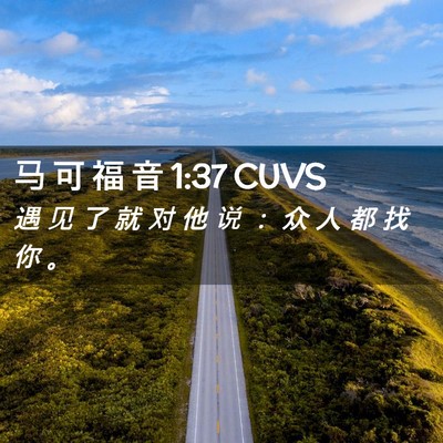 Picture 02 - 马 可 福 音 1:37 CUVS - 遇 见 了 就 对 他 说 ： 众 人 都 找 - Bible Verse Picture