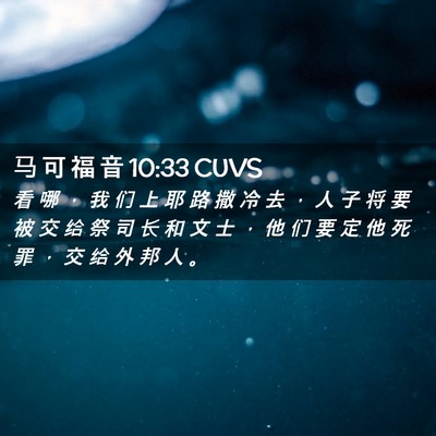 Picture 02 - 马 可 福 音 10:33 CUVS - 看 哪 ， 我 们 上 耶 路 撒 冷 去 ， - Bible Verse Picture