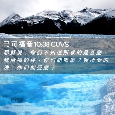 Picture 02 - 马 可 福 音 10:38 CUVS - 耶 稣 说 ： 你 们 不 知 道 所 求 的 - Bible Verse Picture