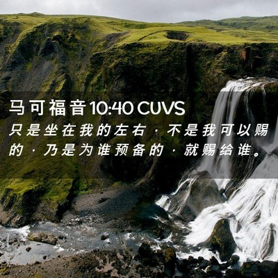 Picture 02 - 马 可 福 音 10:40 CUVS - 只 是 坐 在 我 的 左 右 ， 不 是 我 - Bible Verse Picture
