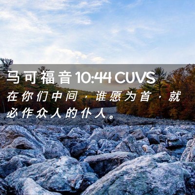 Picture 02 - 马 可 福 音 10:44 CUVS - 在 你 们 中 间 ， 谁 愿 为 首 ， 就 - Bible Verse Picture