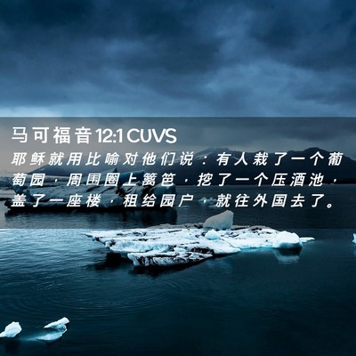 Picture 02 - 马 可 福 音 12:1 CUVS - 耶 稣 就 用 比 喻 对 他 们 说 ： 有 - Bible Verse Picture