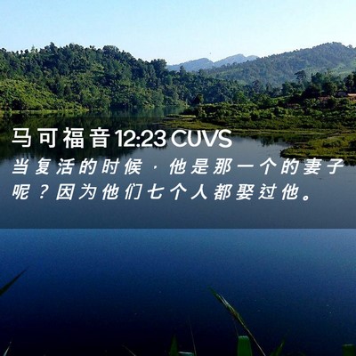 Picture 02 - 马 可 福 音 12:23 CUVS - 当 复 活 的 时 候 ， 他 是 那 一 个 - Bible Verse Picture