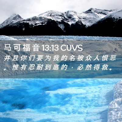 Picture 02 - 马 可 福 音 13:13 CUVS - 并 且 你 们 要 为 我 的 名 被 众 人 - Bible Verse Picture