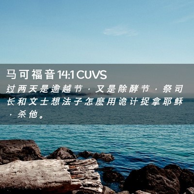 Picture 02 - 马 可 福 音 14:1 CUVS - 过 两 天 是 逾 越 节 ， 又 是 除 酵 - Bible Verse Picture