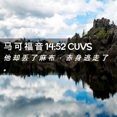 Picture 02 - 马 可 福 音 14:52 CUVS - 他 却 丢 了 麻 布 ， 赤 身 逃 走 了 - Bible Verse Picture