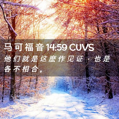 Picture 02 - 马 可 福 音 14:59 CUVS - 他 们 就 是 这 麽 作 见 证 ， 也 是 - Bible Verse Picture