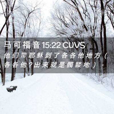 Picture 02 - 马 可 福 音 15:22 CUVS - 他 们 带 耶 稣 到 了 各 各 他 地 方 - Bible Verse Picture