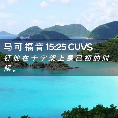 Picture 02 - 马 可 福 音 15:25 CUVS - 钉 他 在 十 字 架 上 是 已 初 的 时 - Bible Verse Picture