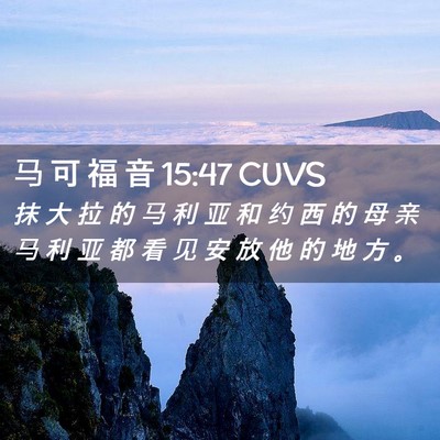 Picture 02 - 马 可 福 音 15:47 CUVS - 抹 大 拉 的 马 利 亚 和 约 西 的 母 - Bible Verse Picture