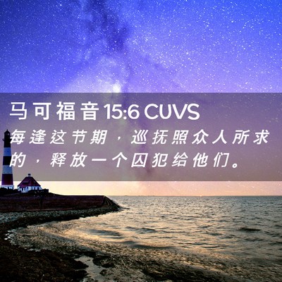Picture 02 - 马 可 福 音 15:6 CUVS - 每 逢 这 节 期 ， 巡 抚 照 众 人 所 - Bible Verse Picture