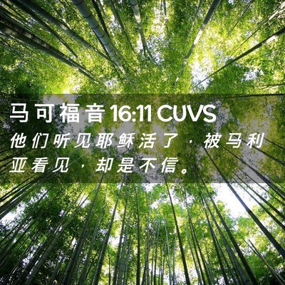 Picture 02 - 马 可 福 音 16:11 CUVS - 他 们 听 见 耶 稣 活 了 ， 被 马 利 - Bible Verse Picture