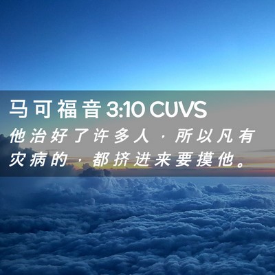 Picture 02 - 马 可 福 音 3:10 CUVS - 他 治 好 了 许 多 人 ， 所 以 凡 有 - Bible Verse Picture