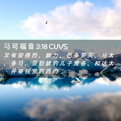 Picture 02 - 马 可 福 音 3:18 CUVS - 又 有 安 得 烈 、 腓 力 、 巴 多 罗 - Bible Verse Picture