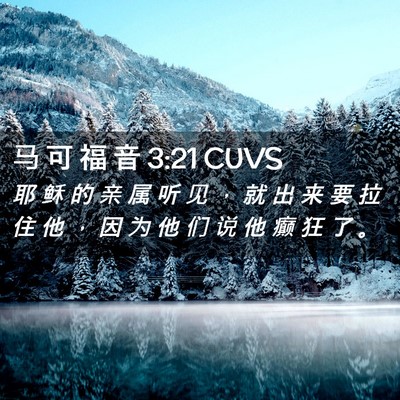 Picture 02 - 马 可 福 音 3:21 CUVS - 耶 稣 的 亲 属 听 见 ， 就 出 来 要 - Bible Verse Picture