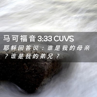 Picture 02 - 马 可 福 音 3:33 CUVS - 耶 稣 回 答 说 ： 谁 是 我 的 母 亲 - Bible Verse Picture