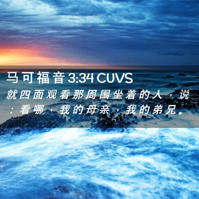 Picture 02 - 马 可 福 音 3:34 CUVS - 就 四 面 观 看 那 周 围 坐 着 的 人 - Bible Verse Picture