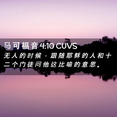 Picture 02 - 马 可 福 音 4:10 CUVS - 无 人 的 时 候 ， 跟 随 耶 稣 的 人 - Bible Verse Picture