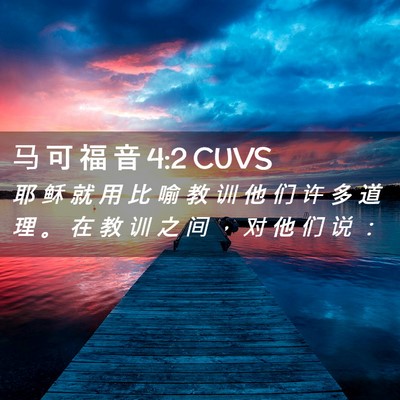 Picture 02 - 马 可 福 音 4:2 CUVS - 耶 稣 就 用 比 喻 教 训 他 们 许 多 - Bible Verse Picture