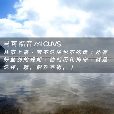 Picture 02 - 马 可 福 音 7:4 CUVS - 从 市 上 来 ， 若 不 洗 浴 也 不 吃 - Bible Verse Picture