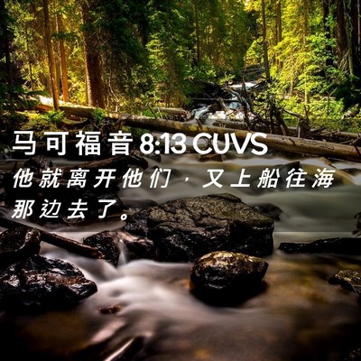 Picture 02 - 马 可 福 音 8:13 CUVS - 他 就 离 开 他 们 ， 又 上 船 往 海 - Bible Verse Picture
