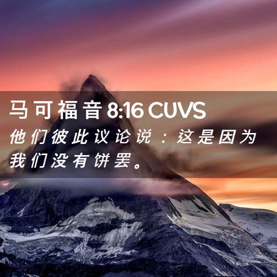 Picture 02 - 马 可 福 音 8:16 CUVS - 他 们 彼 此 议 论 说 ： 这 是 因 为 - Bible Verse Picture