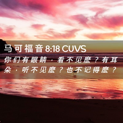 Picture 02 - 马 可 福 音 8:18 CUVS - 你 们 有 眼 睛 ， 看 不 见 麽 ？ 有 - Bible Verse Picture