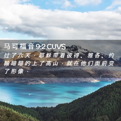 Picture 02 - 马 可 福 音 9:2 CUVS - 过 了 六 天 ， 耶 稣 带 着 彼 得 、 - Bible Verse Picture