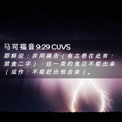 Picture 02 - 马 可 福 音 9:29 CUVS - 耶 稣 说 ： 非 用 祷 告 （ 有 古 卷 - Bible Verse Picture